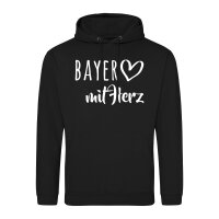 Unisex Hoodie Bayer mit Herz Größe S-3XL