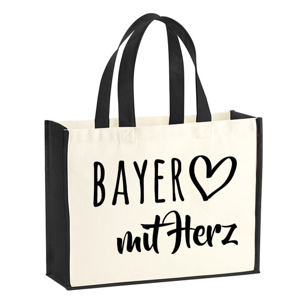 Jutetasche Bayer mit Herz 21 Liter Black