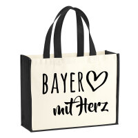 Jutetasche Bayer mit Herz 21 Liter Black