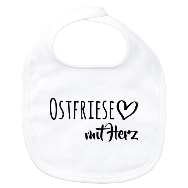 Baby Lätzchen Ostfriese mit Herz Klettverschluss