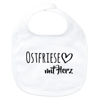 Baby Lätzchen Ostfriese mit Herz Klettverschluss