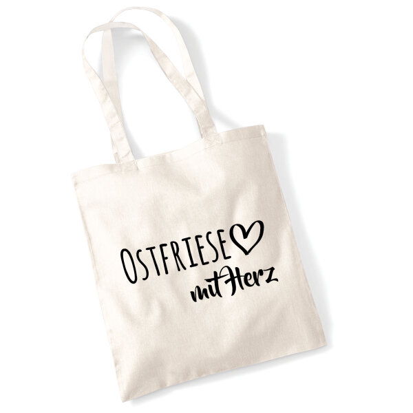 Jutebeutel Ostfriese mit Herz 10 Liter