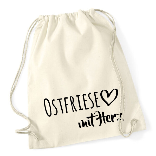 Turnbeutel Ostfriese mit Herz 12 Liter