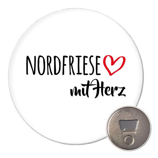 Magnet Nordfriese mit Herz 59mm Kühlschrankmagnet Flaschenöffner