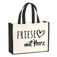 Jutetasche Friese mit Herz 21 Liter Black