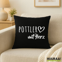 Kissen Pottler mit Herz 40x40cm