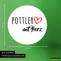 Aufkleber Pottler mit Herz 10cm Sticker