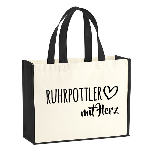 Jutetasche Ruhrpottler mit Herz 21 Liter Black