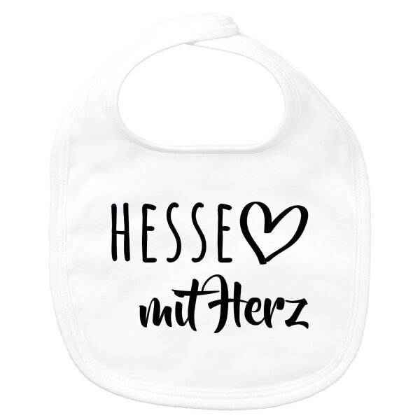 Baby Lätzchen Hesse mit Herz Klettverschluss