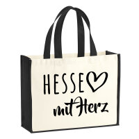 Jutetasche Hesse mit Herz 21 Liter Black