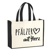 Jutetasche Pfälzer mit Herz 21 Liter Black
