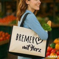 Jutetasche Bremer mit Herz 21 Liter Black