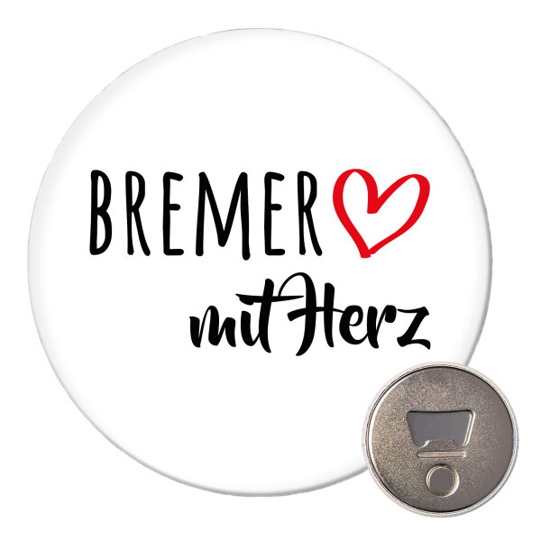 Magnet Bremer mit Herz 59mm Kühlschrankmagnet Flaschenöffner