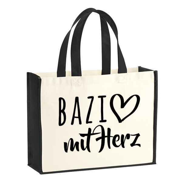Jutetasche Bazi mit Herz 21 Liter Black