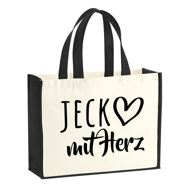 Jutetasche Jeck mit Herz 21 Liter Black