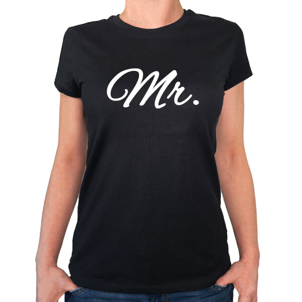 Damen T-Shirt Mr. Schriftzug Größe XS-XXL