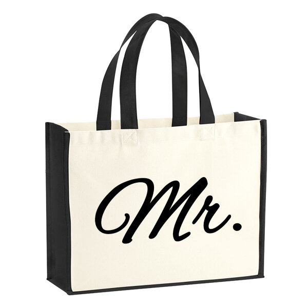 Jutetasche Mr. Schriftzug 21 Liter Black