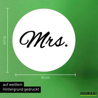 Aufkleber Mrs. Schriftzug 10cm Sticker