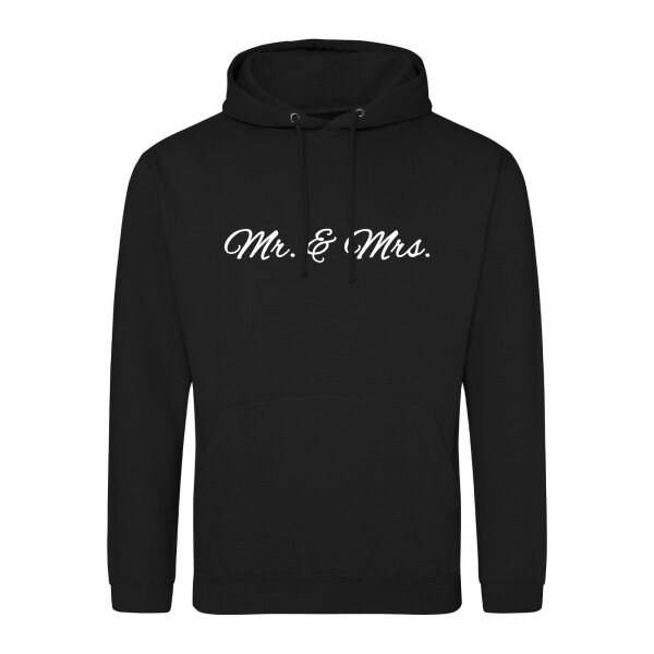 Unisex Hoodie Mr. & Mrs. Schriftzug Größe S-3XL