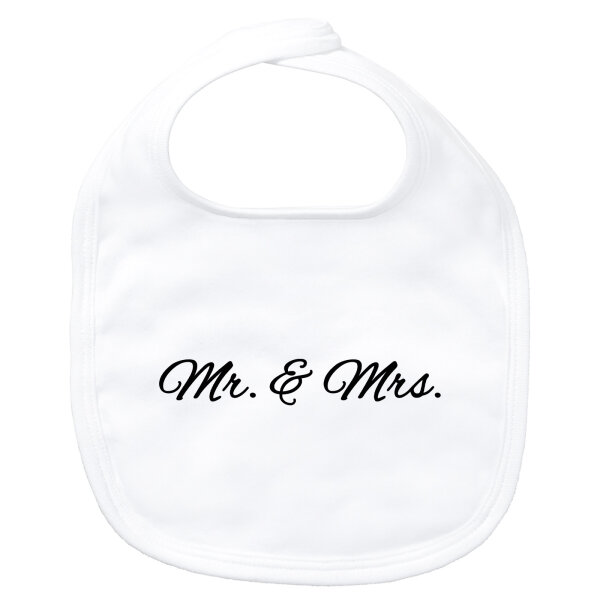 Baby Lätzchen Mr. & Mrs. Schriftzug Klettverschluss