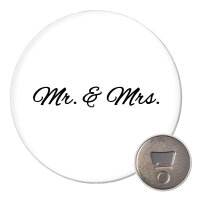 Magnet Mr. & Mrs. Schriftzug 59mm Kühlschrankmagnet Flaschenöffner