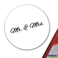 Aufkleber Mr. & Mrs. Schriftzug 10cm Sticker