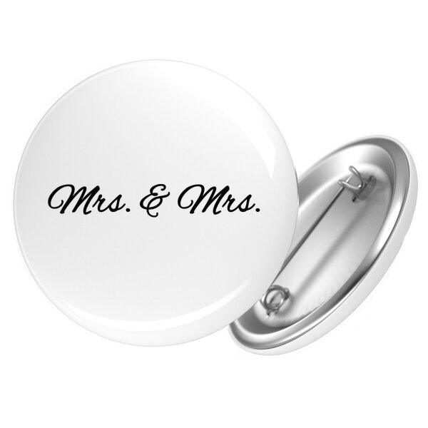 Button Mrs. & Mrs. Schriftzug