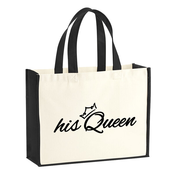 Jutetasche his Queen Krone 21 Liter Black