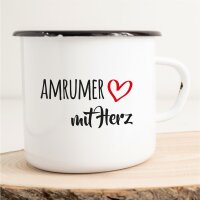 Emaille Tasse Amrumer mit Herz Vintage 300ml