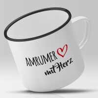 Emaille Tasse Amrumer mit Herz Vintage 300ml