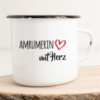 Emaille Tasse Amrumerin mit Herz Vintage 300ml