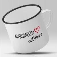 Emaille Tasse Amrumerin mit Herz Vintage 300ml