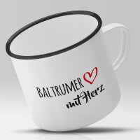 Emaille Tasse Baltrumer mit Herz Vintage 300ml