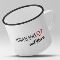 Emaille Tasse Fehmaraner mit Herz Vintage 300ml
