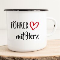 Emaille Tasse Föhrer mit Herz Vintage 300ml