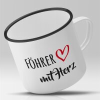 Emaille Tasse Föhrer mit Herz Vintage 300ml