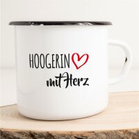 Emaille Tasse Hoogerin mit Herz Vintage 300ml