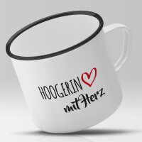 Emaille Tasse Hoogerin mit Herz Vintage 300ml