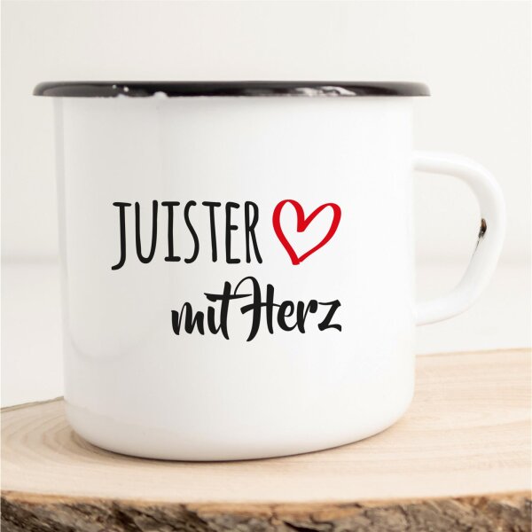 Emaille Tasse Juister mit Herz Vintage 300ml