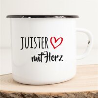 Emaille Tasse Juister mit Herz Vintage 300ml