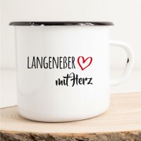 Emaille Tasse Langeneßer mit Herz Vintage 300ml