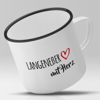 Emaille Tasse Langeneßer mit Herz Vintage 300ml