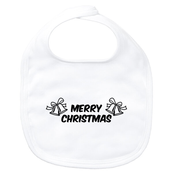 Baby Lätzchen Merry Christmas Glocken Klettverschluss