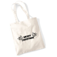 Jutebeutel Merry Christmas Glocken 10 Liter