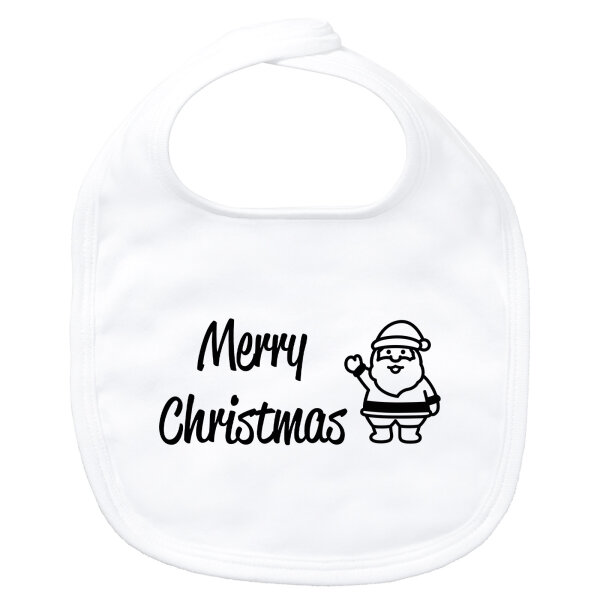 Baby Lätzchen Merry Christmas Weihnachtsmann Klettverschluss