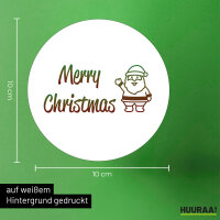 Aufkleber Merry Christmas Weihnachtsmann 10cm Sticker