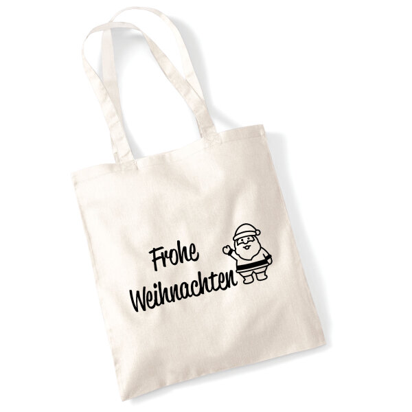 Jutebeutel Frohe Weihnachten Weihnachtsmann 10 Liter