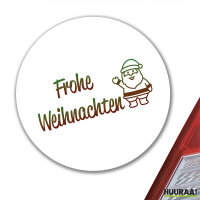 Aufkleber Frohe Weihnachten Weihnachtsmann 10cm Sticker