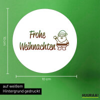 Aufkleber Frohe Weihnachten Weihnachtsmann 10cm Sticker