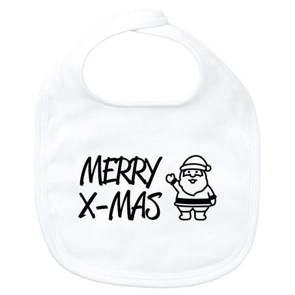 Baby Lätzchen Merry X-Mas Weihnachtsmann Klettverschluss